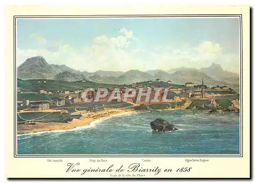 Moderne Karte Biarritz Vieille Gravures de 1858