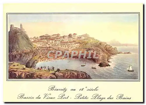 Cartes postales moderne Biarritz Vieille Gravures du 18e siecle Bassin du Port Vieux Petite Plage des Bains