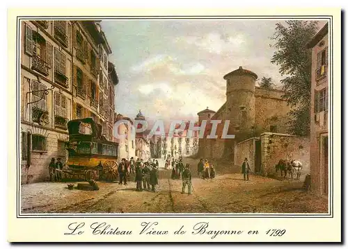 Cartes postales moderne Bayonne Vieilles Gravures du 18e siecle Au fond la cathedrale de Bayonne