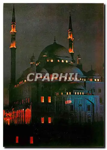 Moderne Karte Cairo Citadel Mohamed Aly Mosque illuminated by Night