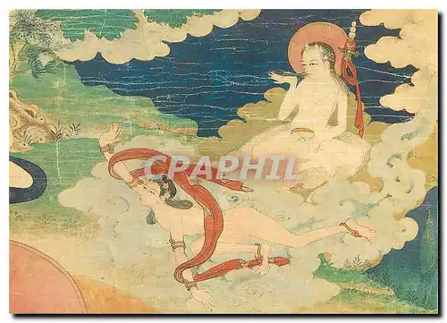 Cartes postales moderne Art lamaique 18e siecle L'un des 84 Mahasiddhas detail