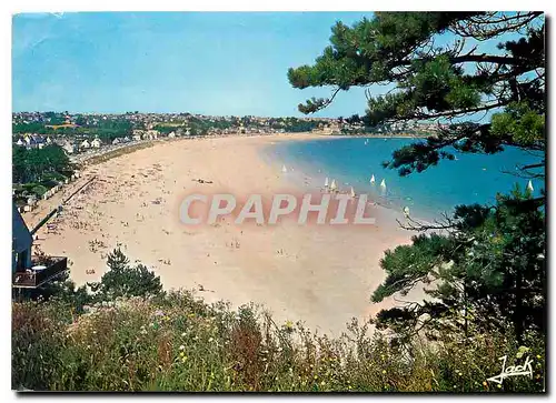 Moderne Karte Couleurs de Bretagne Saint Cast La plage vue de la pointe de la Garde