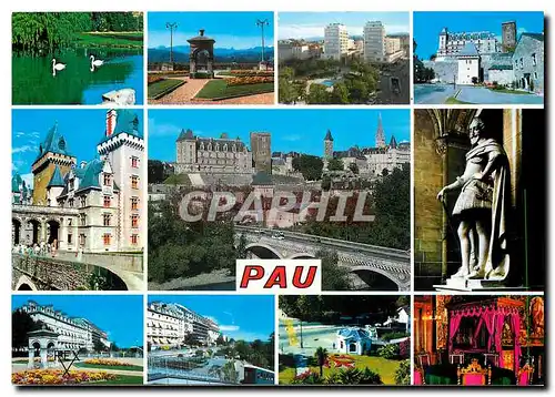 Cartes postales moderne Pau PA Ville Royale Ville Fleurie Son chateau Henri IV et sa chaine des Pyrenees