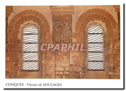 Cartes postales moderne Conques Vitraux de Soulages