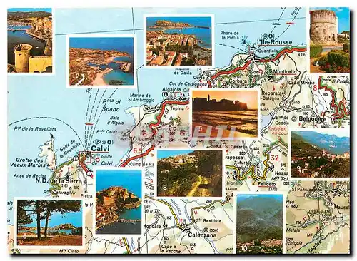 Moderne Karte La Corse Oasis de Beaute De Calvi a L'Ile Rousse