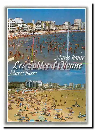 Cartes postales moderne Maree Haute Les Sables d'Olonne Maree basse