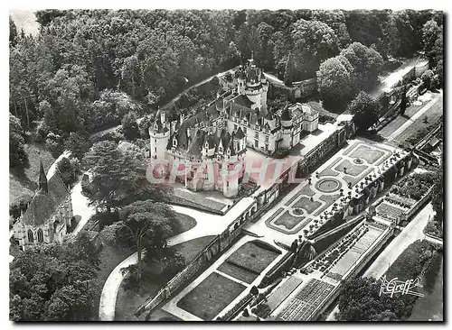 Cartes postales moderne Les Chateaux de la Loire Rigny Usse L et L Vue aerienne le Chateau la Chapelle et la Pelousse