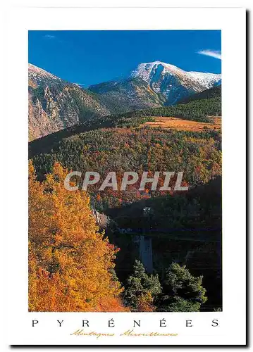 Cartes postales moderne Pyrenees Montagnes Melange de couleurs et de neige en Cerdagne