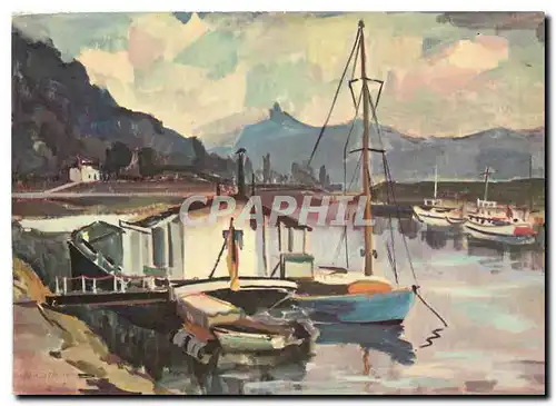 Cartes postales moderne Karl Bruchhauser Rheinlandschaft Rhenish landscape Paysage rhenan