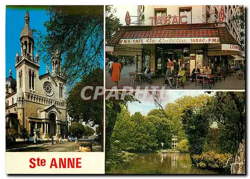 Cartes postales moderne Paris L'Eglise Ste Anne Le Tabac Lutetia