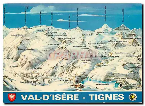 Cartes postales moderne Tignes Val d'Isere Savoie Panorama