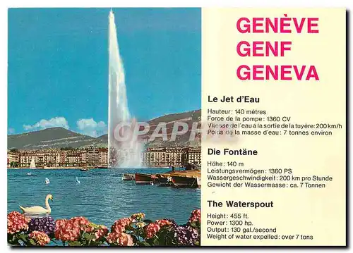 Cartes postales moderne Geneva Le Jet d'Eau