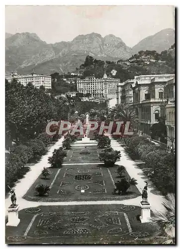 Cartes postales moderne La Cote d'Azur Menton Les Jardins Publics Les Montagnes de Saint Agnes