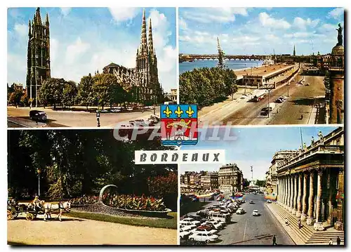 Moderne Karte Bordeaux Gironde La Cathedrale St Andre Les Quais et le Pont de Pierre
