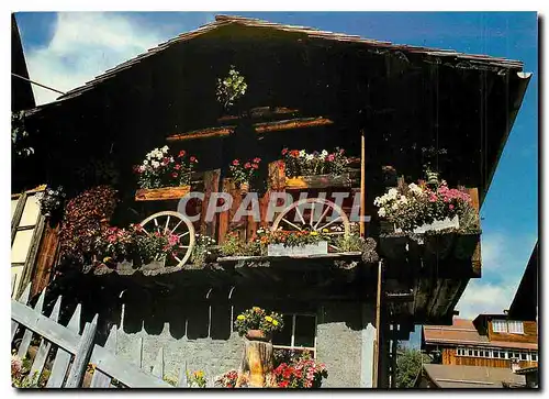 Moderne Karte Schweiz Switzerland Chalet in Murren Berner Oberland