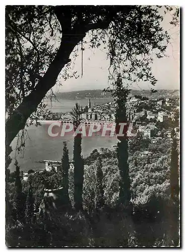 Moderne Karte Menton Vue prise des Colombieres