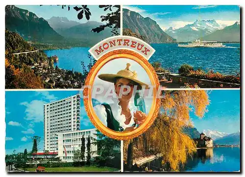 Cartes postales moderne Chateau de Chillon Dents du Midi et autoroute