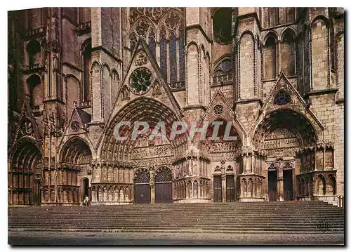 Cartes postales moderne Bourges Cher Les portails de la Cathedrale
