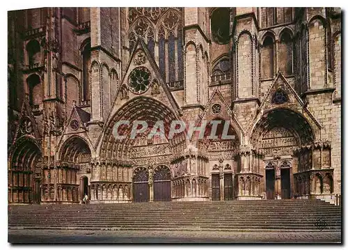 Moderne Karte Bourges Cher Les portails de la Cathedrale