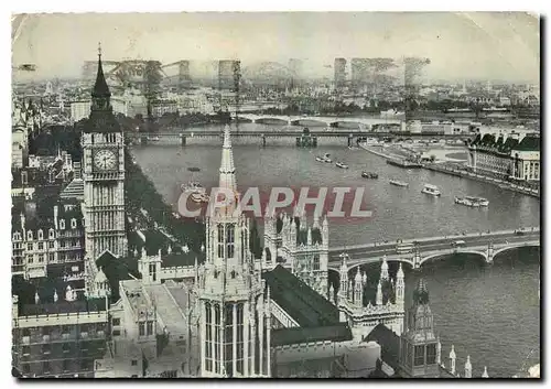 Cartes postales moderne River Thames from the Victoria Tower Houses of Parliament London