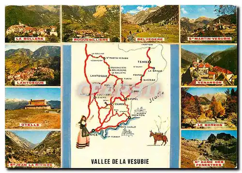 Cartes postales moderne Souvenir de la Vallee de la Vesubie La Bollene Roquebilliere Belvedere St Martin Vesubie Lantosq