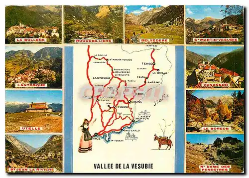 Moderne Karte Souvenir de la Vallee de la Vesubie La Bollene Roquebilliere Belvedere St Martin Vesubie Lantosq