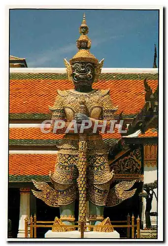 Moderne Karte The Demon Gate Guardian in the Emerald Buddha Temple Bangkok