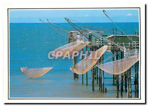 Cartes postales moderne Images de la Mer Les carrelets sur la mer