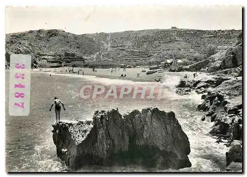 Moderne Karte Collioure PO Camping de la Calanque de l'Ouille sa plage et ses rochers