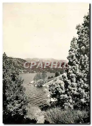 Moderne Karte Lac des Bouillouses PO Au fond montagne Le Carlitte