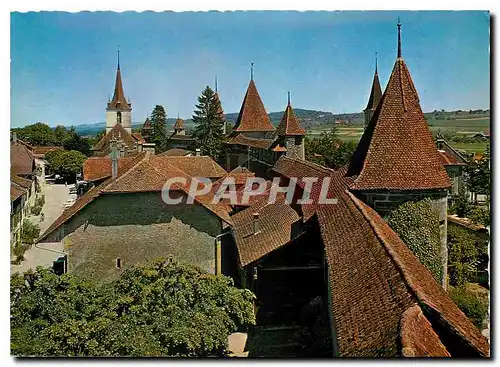 Moderne Karte Murten Ringmauer Morat Mur d'Enceinte