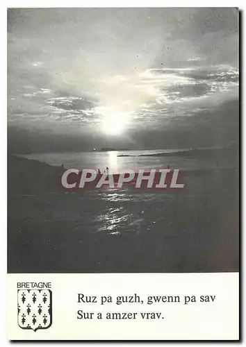 Cartes postales moderne Soleil rouge au coucher blanc au lever Annonce le beau temps