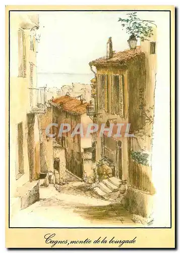 Cartes postales moderne Cagnes montee de la Bourgade