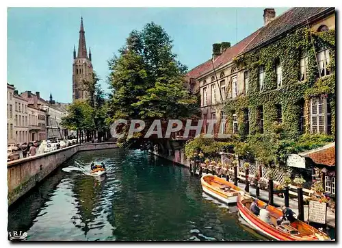 Moderne Karte Bruges Dijver et Eglise Notre Dame