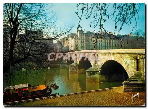 Cartes postales moderne Paris Les bords de la Seine Le Quai d'Anjou et le vieux Pont Marie