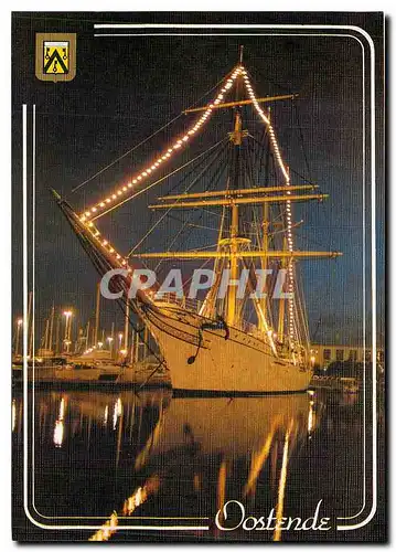 Cartes postales moderne Oostende Mercator la nuit