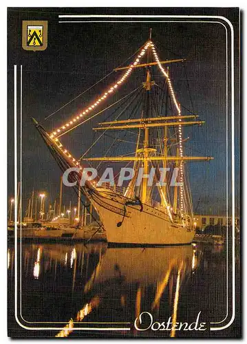 Moderne Karte Oostende Mercator la nuit