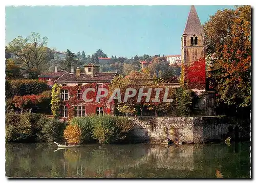 Cartes postales moderne Lyon La Vieille Chapelle de l'ile Barbe et la Saone