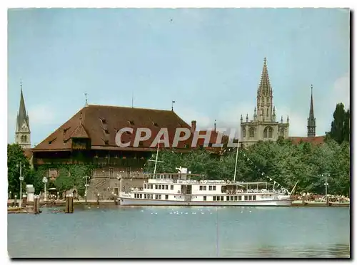 Cartes postales moderne Konstanz am Bodensee Hafen mit Konzil und Basilika