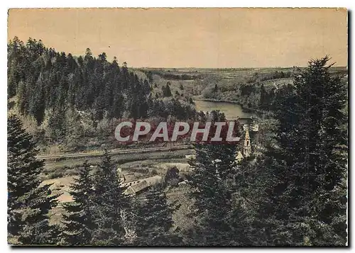 Moderne Karte Landerneau Vue generale sur les bois et l'Etang de Pont Chris