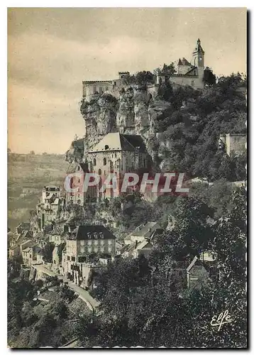 Cartes postales moderne Rocamadour Le Chateau et le Rocher surplombant la Ville