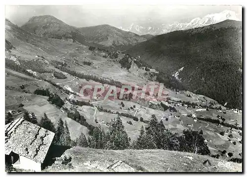 Moderne Karte La Giettaz Savoie Vue sur la Giettaz et le Massif du Mont Blanc