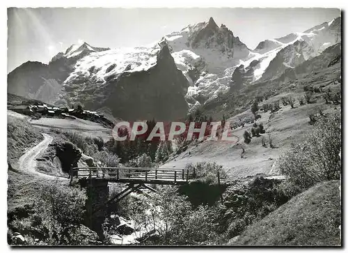 Moderne Karte La Grave en Oisans Pont du Clos Raffin Le Chazelet et la Meije