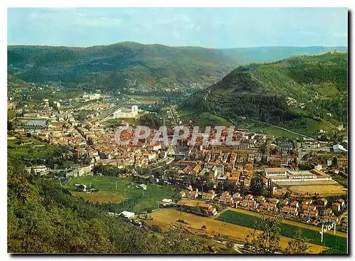 Moderne Karte Saint Affrique Aveyron Surnommee La Ville aux sept collines Vue generale