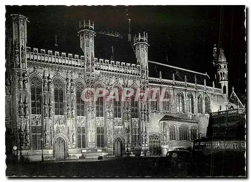 Cartes postales moderne Bruges Verlichting van Stadhais en H Bloed Kapel