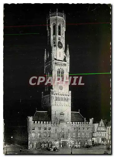 Cartes postales moderne Bruges Le Beffroi illumine