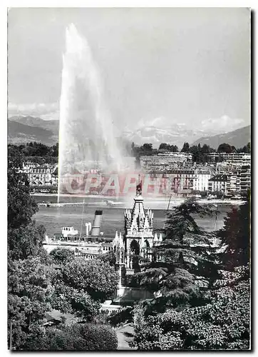 Cartes postales moderne Geneve Monument Brunswick et le jet d'eau