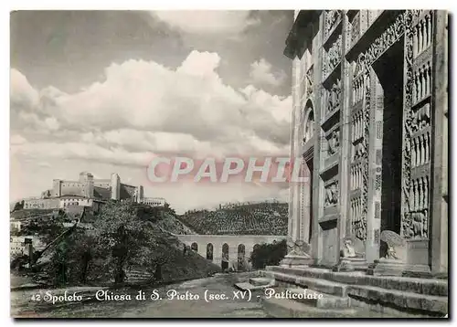 Moderne Karte Spoleto Chiesa di S Pietro Particolate