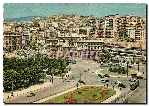 Cartes postales moderne Genova La place G Verdi et la gare Brignole