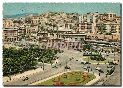 Moderne Karte Genova La place G Verdi et la gare Brignole